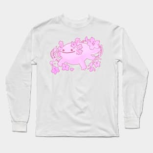 pink sakura axolotl Long Sleeve T-Shirt